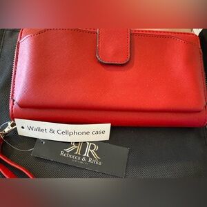 Rebecca & Ritka Red Wallet & Cellphone Case NWT